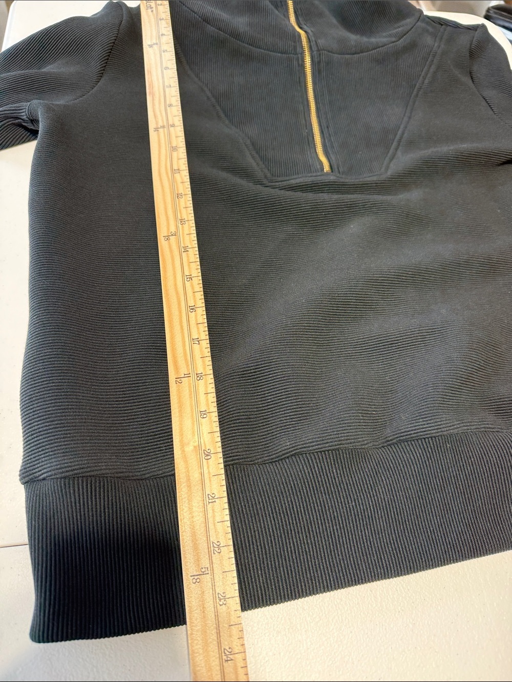 Varley Black Ribbed Funnel-Neck Sweatshirt Size X Small - Picture 7 of 7